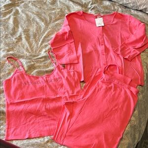 Victoria's Secret Bright Pink Pajama Set